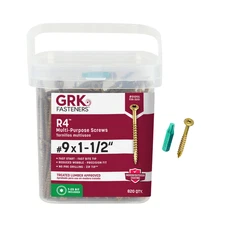 GRK Fasteners R4™ #9 x 1-1/2 Inch, Multi-Purpose Framing Screws, 820 PCS, Rust