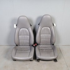 1999-2004 Porsche 996 911 Boxster 986 Front Seats Pair Oem Leather Graphite Grey 1999-2004 Porsche 996 911 Boxster 986 Front Seats Pair Oem Leather Graphite Grey