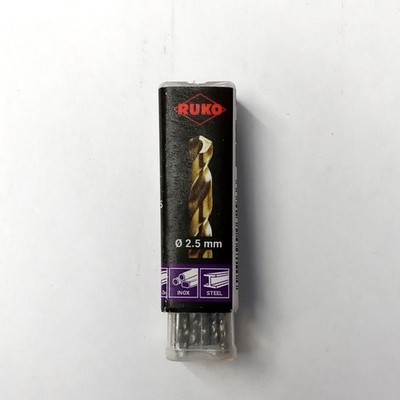 RUKO Twist Drills DIN 338 2,5mm HSS-Co, PK10 215025 Germany