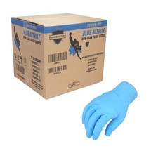 1000 Pieces Finger Textured Blue Nitrile Powder Free Gloves XL 5 Mil