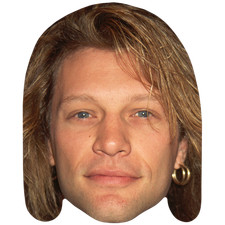 Jon Bon Jovi (80s) Celebrity Mask, Flat Card Face, Fancy Dress Mask