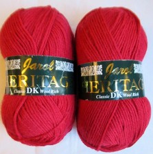 2 x 100g Jarol Heritage Classic DK Wool Rich Yarn In Red Wine Knitting & Crochet