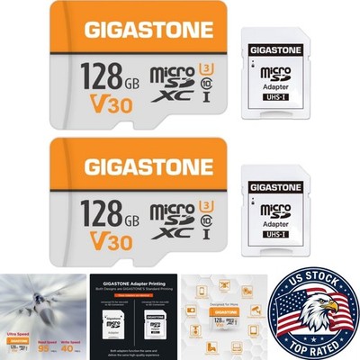 Reliable 128GB Micro SD Card 2-Pack for Cameras, Drones & Security Devices