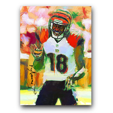 A. J. Green Art Card Limited 23/100 Edward Vela Signed (Cincinnati Bengals)