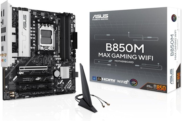 ASUS B850 Max Gaming WiFi Scheda Madre PC ATX AMD AM5 DDR5 PCIe 5.0 2.5Gb LAN