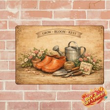 Floral Rectangle Wall Decor 8x12 Aluminum Funny Garden Metal Sign