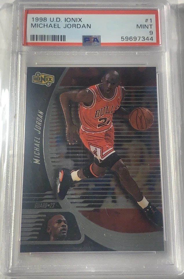 1998 Upper Deck Ionix Michael Jordan #1 PSA 9 MINT Chicago Bulls HOF - Image 3 of 4