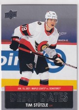 2021-22 UPPER DECK NHL HOCKEY DEBUT DATES RC TIM STUTZLE OTTAWA SENATORS - 49