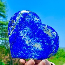 367G Natural Lapis Lazuli Crystal Quartz Hand Carved Heart-shaped Healing Gem