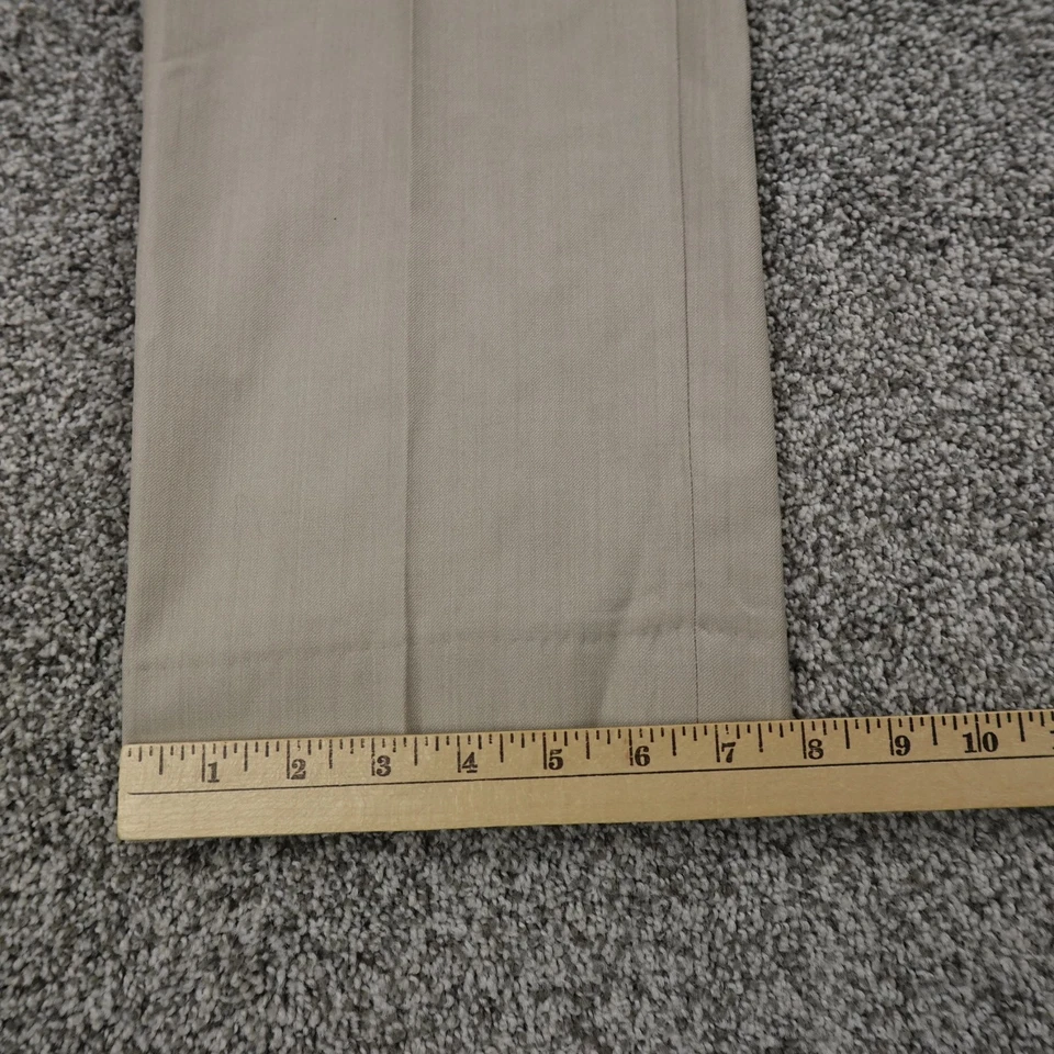 Zanella Pants Mens 32X31 Beige Wool Chino Trouser Dress Slacks Flat Front Italy - Image 2 of 4