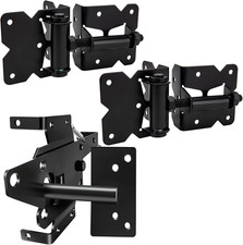 Self Locking Gate Latch and Gate Hinges Set Heavy Duty Hardware Hinges for Vinyl