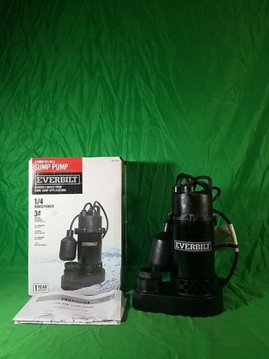 #ad Everbilt 1 4 HP Aluminum Sump Pump w Tether Float Switch HDSP25W NEW OPEN BOX. $37.99