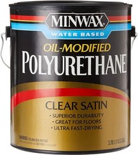 1-Gallon Water Based Oil-Modified Polyurethane Warm Satin Clear for Woodwork