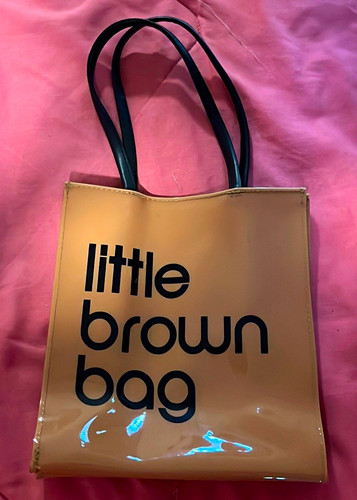 Bloomingdale’s women’s Brown Glossy Logo Tote Bag