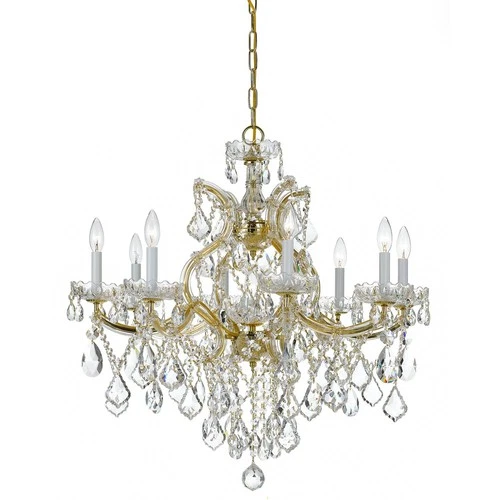 Crystorama Maria Theresa 28"W Gold 9-Light Crystal Chandelier - Picture 2 of 5