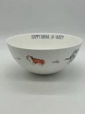 Rosanna HAPPY HOWL-O-WEEN 8" Serving Bowl Decorated w/ Dogs & Bones