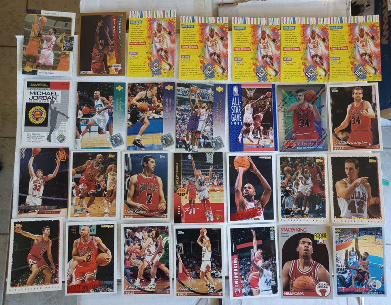 121 Chicago Bulls BB Lot-Jordan-Pippen-Kukoc-Grant-Paxson-B.J. Arms-+ OTHER RC's