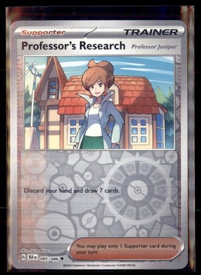Pokemon Professor's Research Juniper Black Bolt BLK 085/086 Reverse Holo 4 Lot