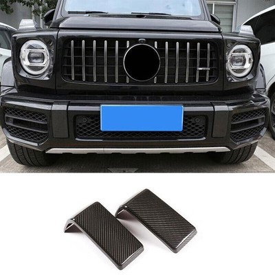 Cover Guard Trim Front Bumper For Benz G~Class G63 Real Carbon Fiber 2019~2022