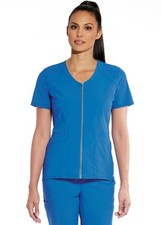 GREYS ANANTOMY EDGE SCRUB TOP ZIPPER FRONT IN ROYAL BLUE ALL SIZES GET047 NWT