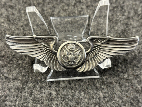 Original WWII US Army Air Forces Air Crew Wings, Pin Back, Marked Sterling #2 - Picture 3 of 12
