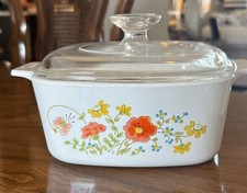 VTG Corning Ware A-1.5 - B / 1180MA Wildflower 1.5 QT. Casserole Dish - w/Lid