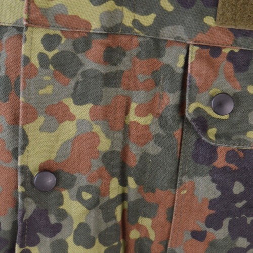 German Bundeswehr Flecktarn Camo Military Parka Jacket GR3 XL Short Hood - Picture 3 of 14