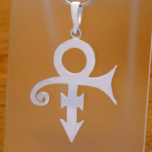 Vintage Solid 925 Sterling Silver Prince Symbol Rogers Nelson Pendant Music Logo