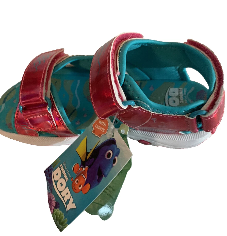 Sandalias de moda Josmo Finding Dory para niñas, rojas/azules, 11 M US Little Kid Foto 3 de 4