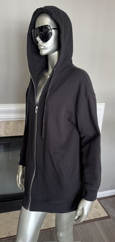 T Alexander Wang Hoodie UNISEX Black Full Zip Oversized Grunge Goth Opium XS ๐ฅ - Picture 10 of 11