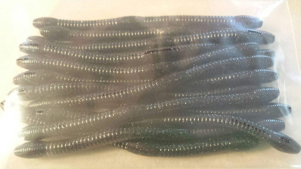 Engulf Baits 7" BUNGEE REFLEX WORMS In Watermelon-Black/Red Flake 12 Ct - Foto 7