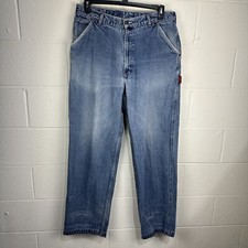 Vintage 90's Cross Colours Crescent Green Wood Wide Leg Jeans Baggy 38x34 Medium