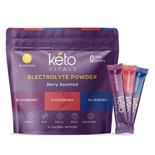 Keto Vitals Berry Antioxidant Electrolyte Powder Stick Packs - 30 CT