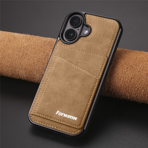 For iPhone 16 15 14 13 12 11 Case Wallet RFID Blocking Leather Card Stand Cover - Picture 16 of 64
