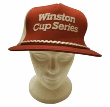 Vintage WINSTON CUP SERIES Snapback Trucker Cap 70s 80s USA Red White Hat USA