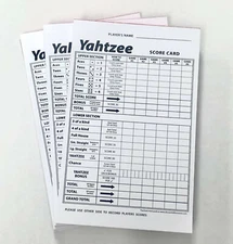 Yahtzee Score Card Pad Sheets Dice Game-One-Sided Front (300 Sheets)-Print USA !