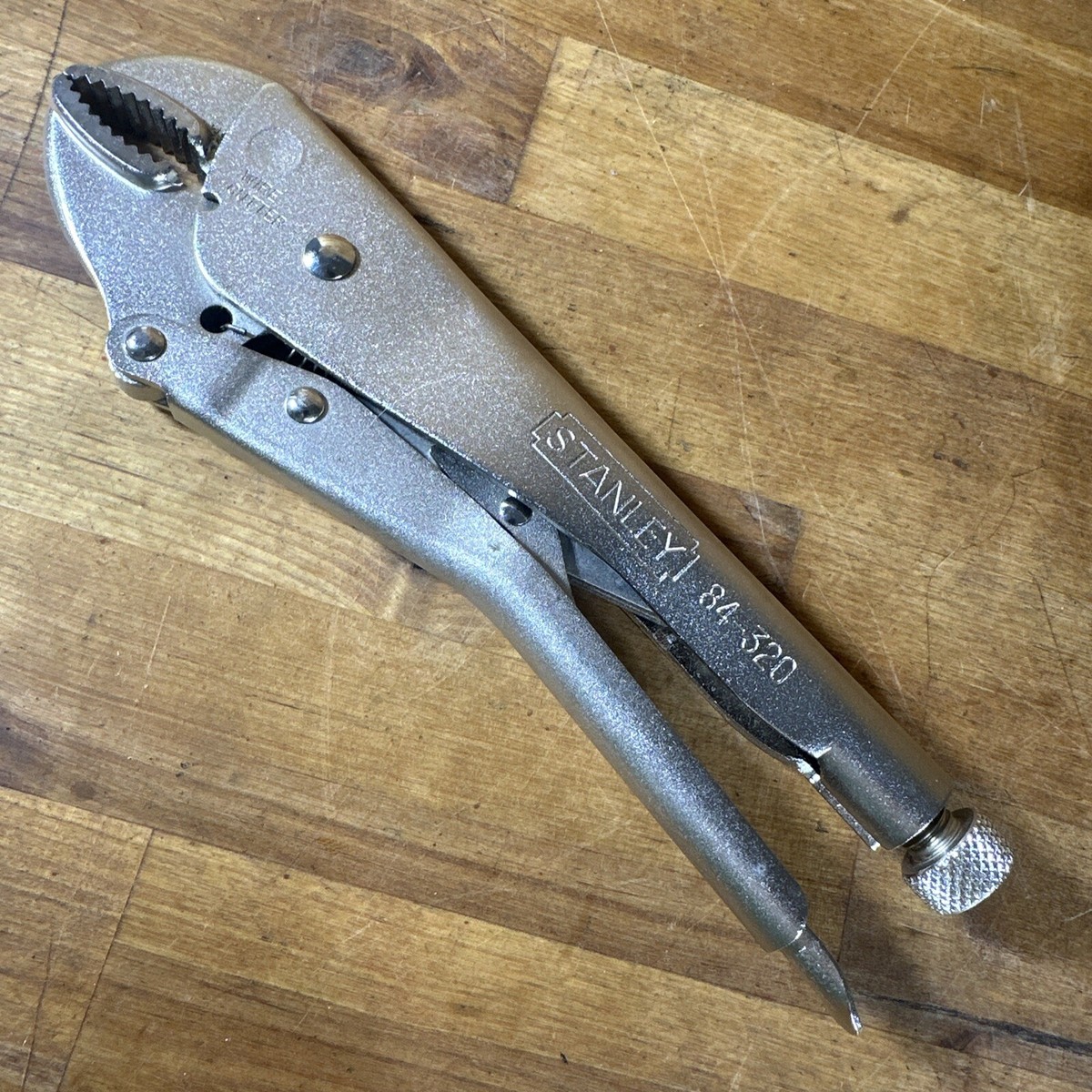 Vintage Stanley USA Locking Pliers 9” Inch Curved Jaw W