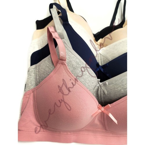 Women Cotton Light Padded Comfortable 3 hook Band No Wire Wire Free Wireless Bra - Picture 5 of 12