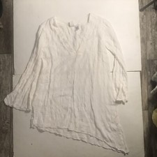 W Swim Cover Up For Swimsuit Size S White Long Sleeves 2067
