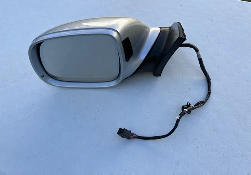 07-09 AUDI Q7 DRIVER LEFT DOOR MIRROR BLIND SPOT POWER FOLD AUTO DIM SILVER