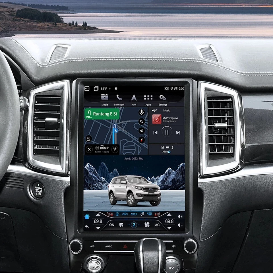 Radio GPS Navegación Coche 12.1" Android 11 Estilo Tesla Para Ford Ranger 2016-2021 Foto 4 de 4