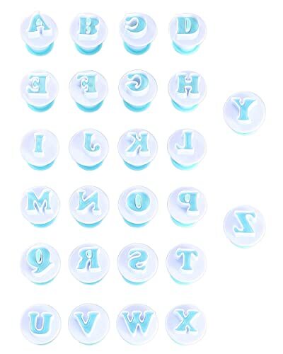 Alphabet Letters, 26pcs Uppercase Letters Fondant Cake Biscuit Mold,Cake Deco...
