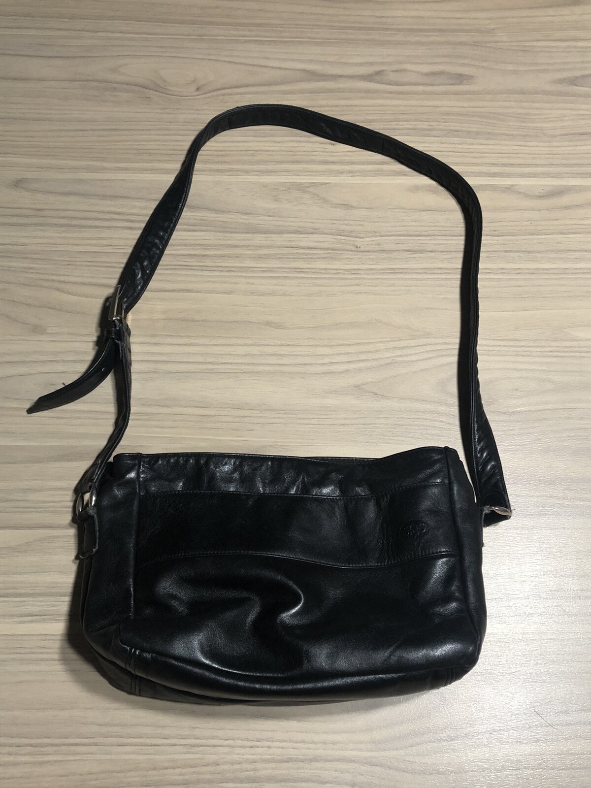 SAS Black Leather Hobo Crossbody Adjustable Strap Bag… Gem