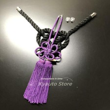 Purple Jp Kiku Knot Black Kintsuna Rope For Car Rearview Mirror Chinese Mascot Purple Jp Kiku Knot Black Kintsuna Rope For Car Rearview Mirror Chinese Mascot