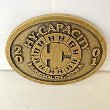Hy-Capacity HC Humbolt Iowa 2001 Brass Collectible Limited Edition Belt Buckle