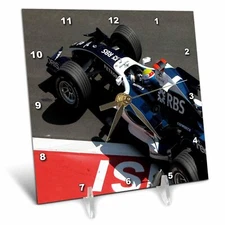 3dRose dc_4697_1 Race Car Desk Clock, 6 by 6-Inch 6x6 Desk Clock