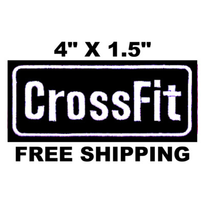 CrossFit Large Embroidered Iron On Patch / Sew On Applique - Black