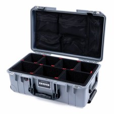 Silver  Black Pelican 1535 Air case with Trekpak dividers  mesh lid organizer.