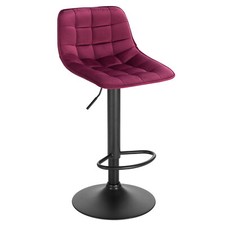 1/ 2x Hocker Barhocker Samt Höhenverstellung verchromter Stahl pflegeleichter