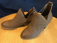 women's crissy laser cut heeled ankle booties